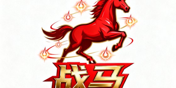 战马能量饮料品牌标识，作为赛事官方指定饮品赞助商，为选手和现场观众提供能量补给。